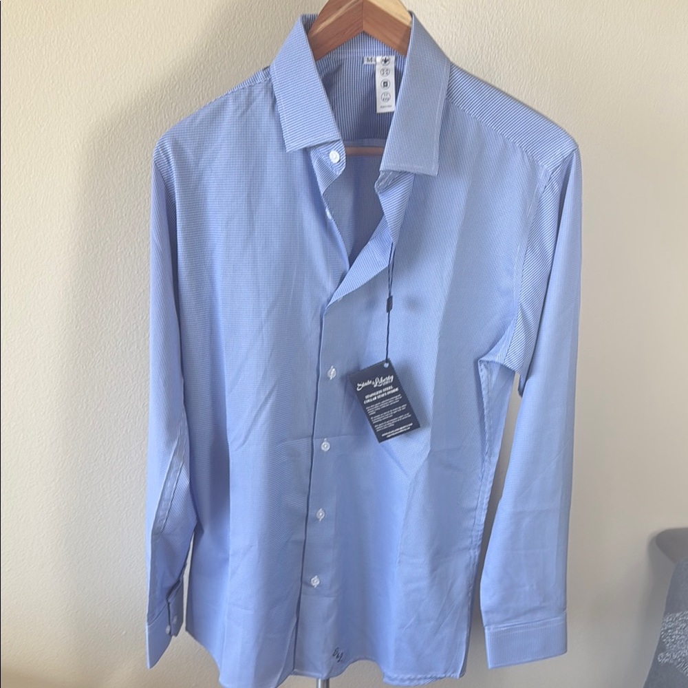 Men's Light Blue Dress Shirt - Spread Collar